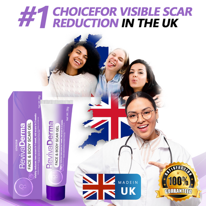 LOVILDS® RevivaDerma Face & Body Scar Gel - Clinically proven to soften, flatten and fade surgical scars, acne marks, burns, keloids and trauma-related scars